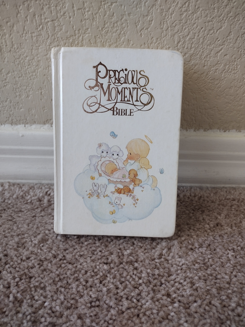 Vintage 1980's Precious Moments Bible - White Illustrated Cover